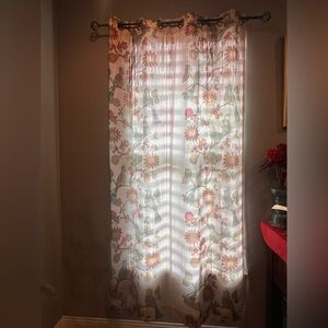 Pier 1 Pink and Green Floral Curtains